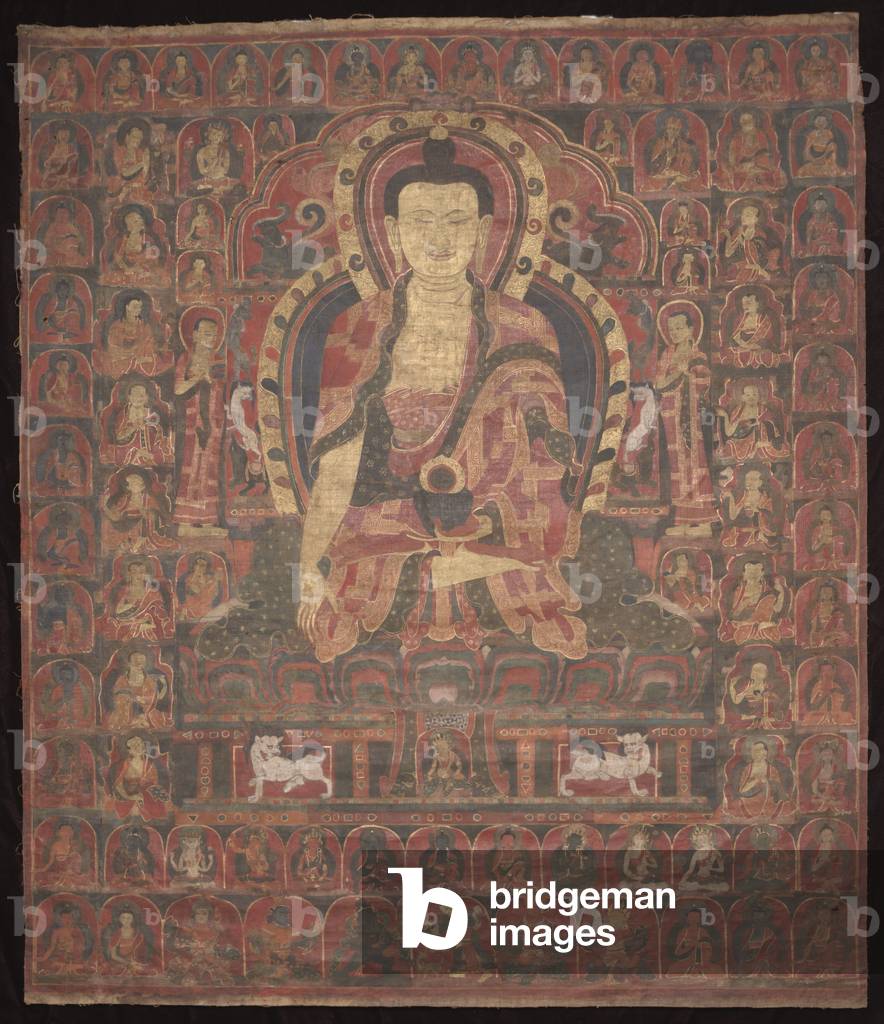 Sakyamuni Buddha, 15th century (distemper and gold on cloth)