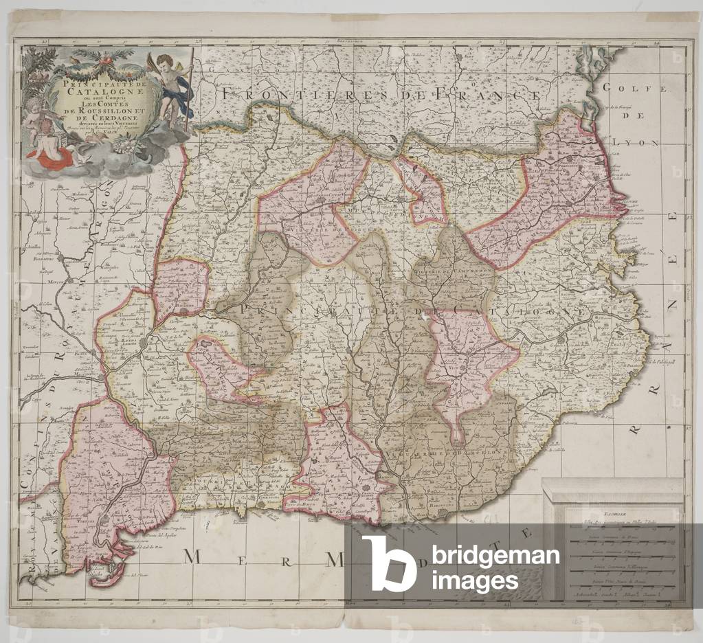 Principality of Catalonia, c.1702 (hand-coloured etching)