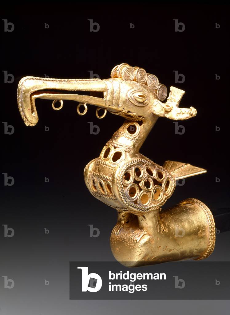 Bird-form finial, c.500-1500 (gold)
