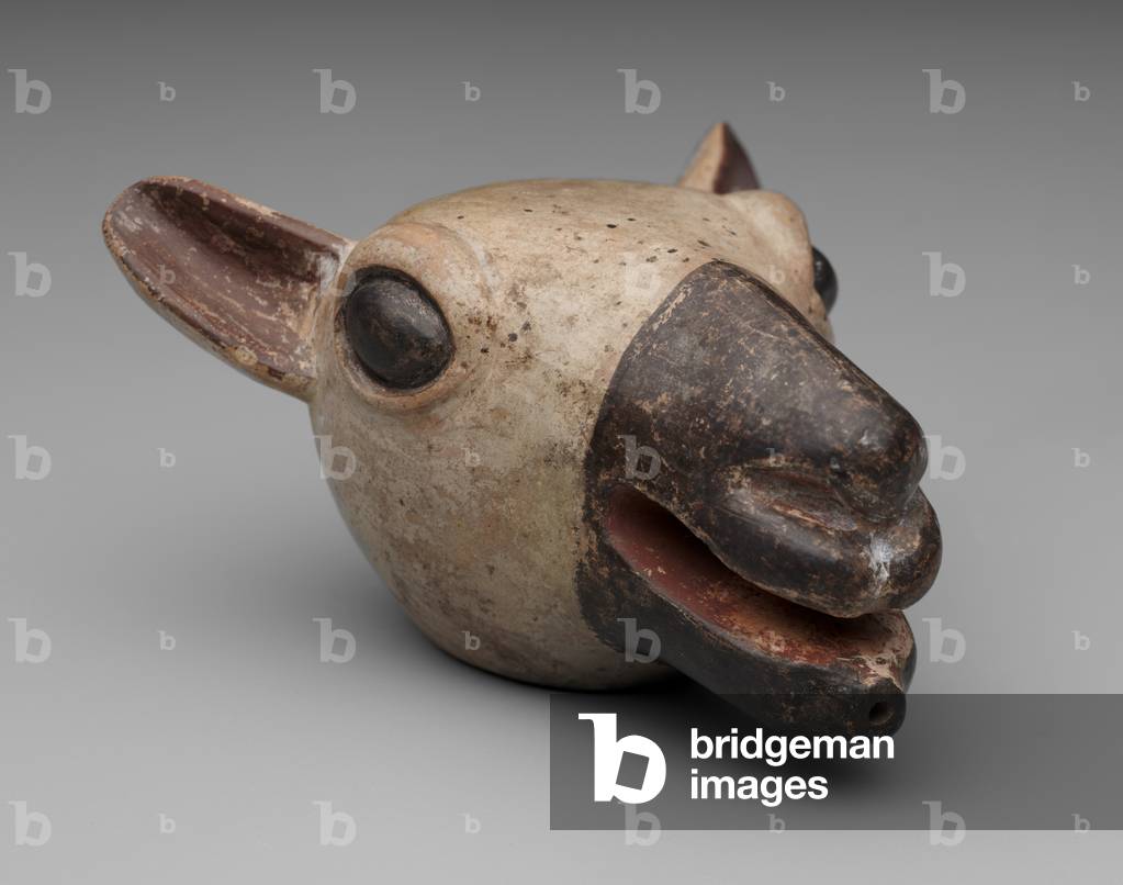 Llama head whistle, c.1476-1534 (ceramic)