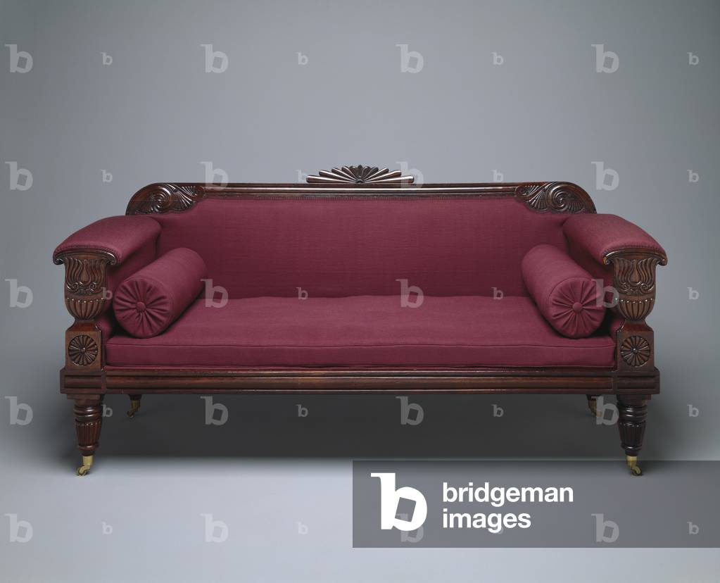 Sofa, c.1821-35 (rosewood & pine with woolen upholstery)