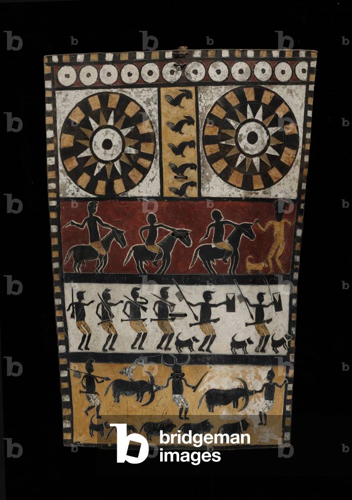 Shield (balulang), late 19th century (buffalo hide, pigment, and wood)