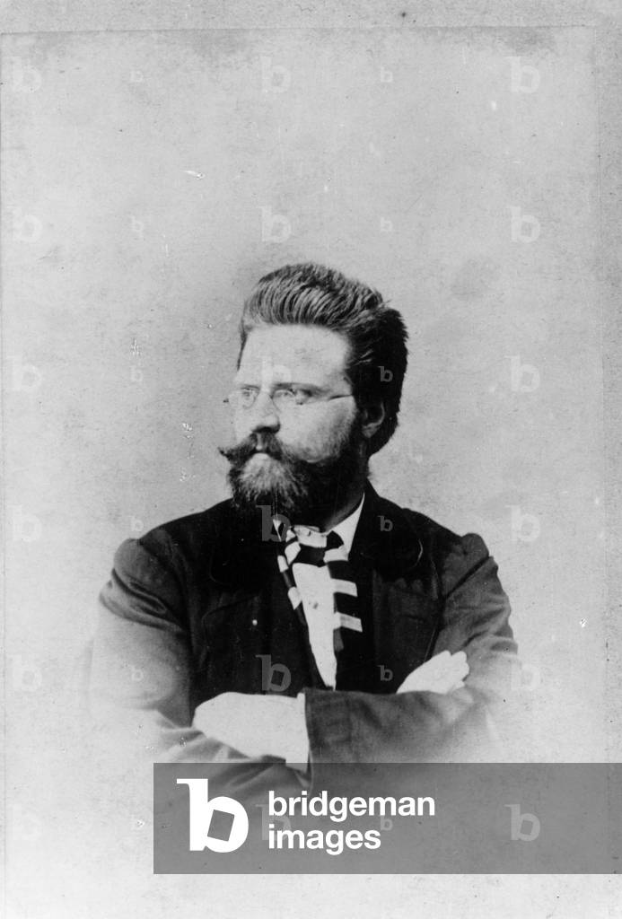 Portrait of Norwegian writer Bjoernstjerne Bjoernson, c.1865 (b/w photo)