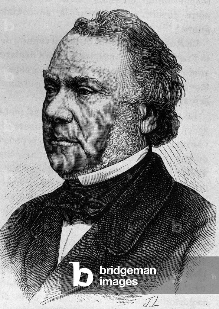 Portrait of Delangle. Engraving from the end of the 19th century in “Histoire de France”” by H. Martin.