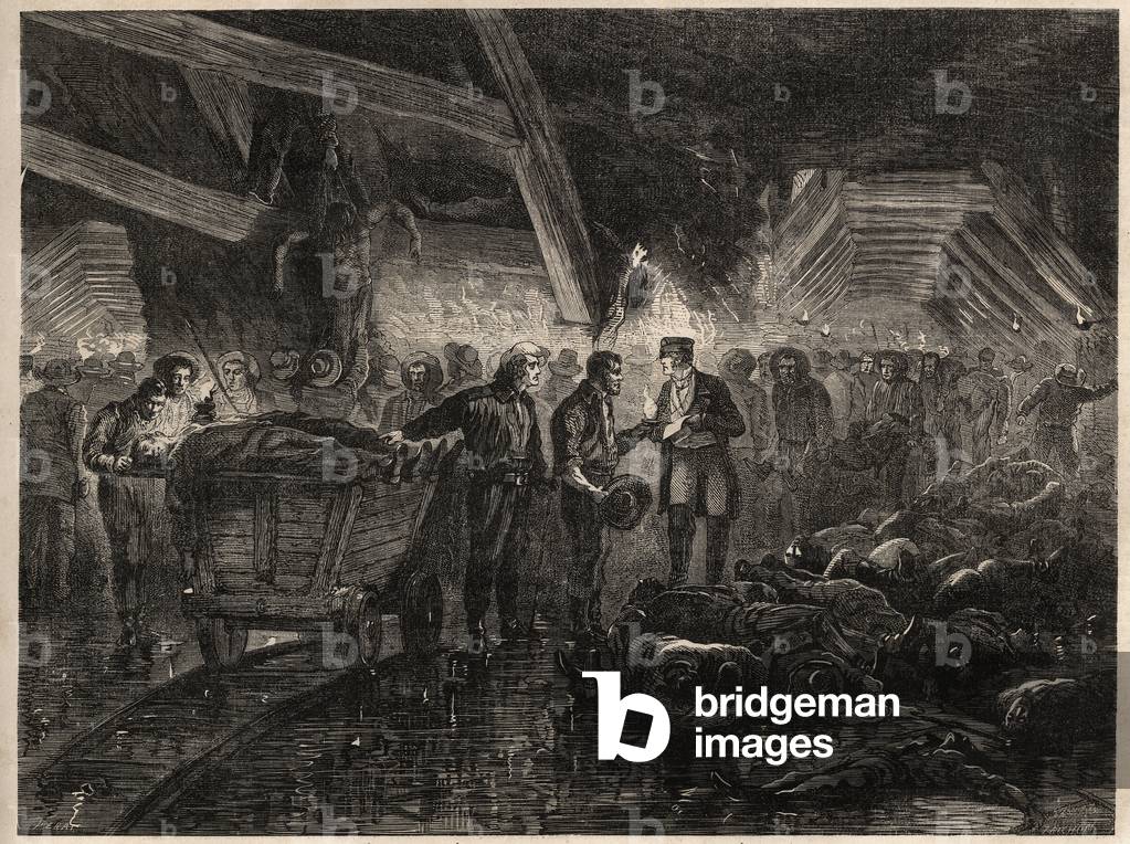 Disaster des mines de bessege - MINES DE COAL DE LALLE - Überschwemmungen, 140 Bergleute in einer Mine in der 
