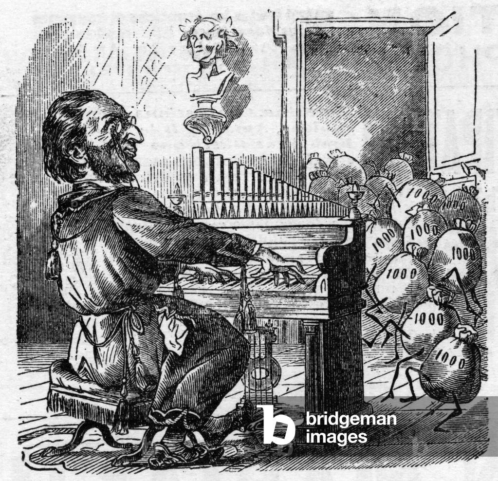 Cartoon of German composer Richard Wagner, 1886 (engraving)