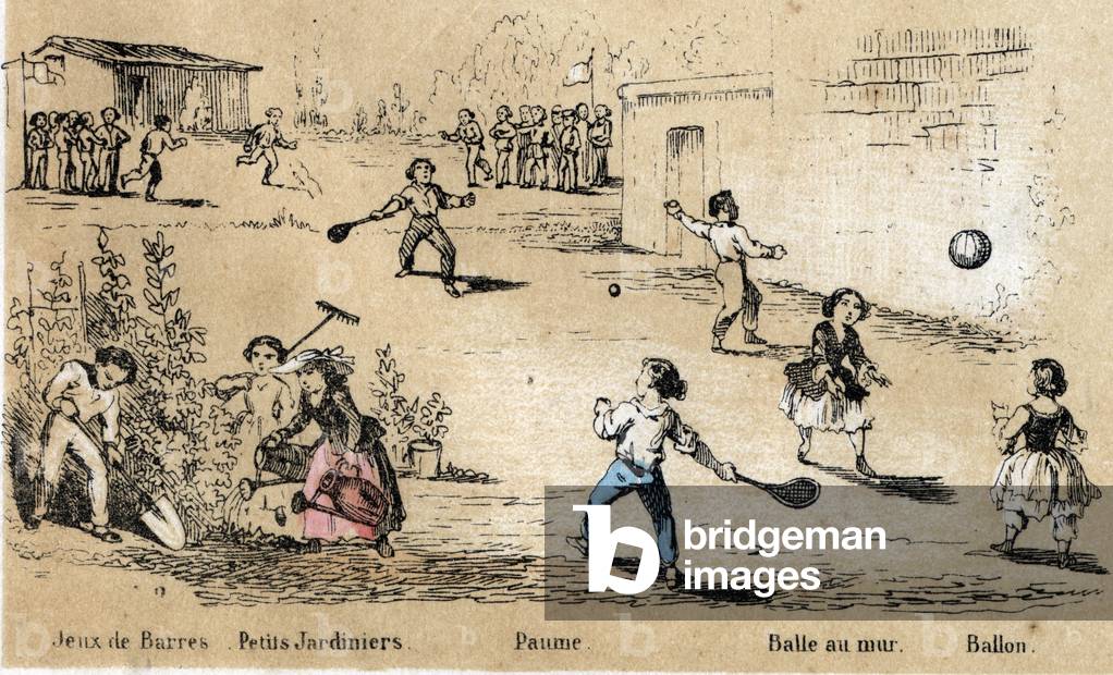 Descrizione del tempo libero e dei giochi per bambini: giochi con la palla e la palla (palla al muro, gioco de