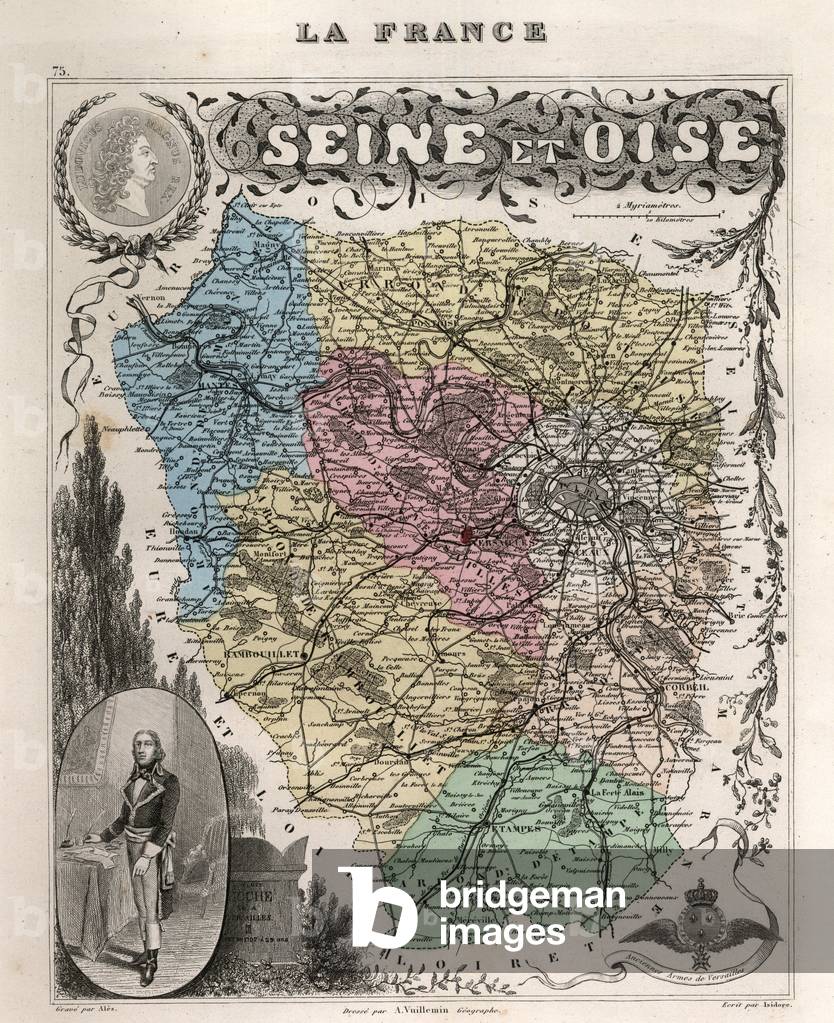 Seine-et-Oise, Ile de France, France. Ecole de Saint Cyr, Chateau de Rambouillet, 1876 (engraving)