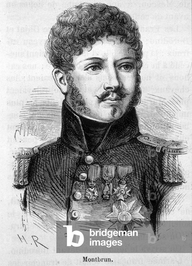 Portrait of Montbrun. Engraving from the end of the 19th century in “Histoire de France”” by H. Martin.