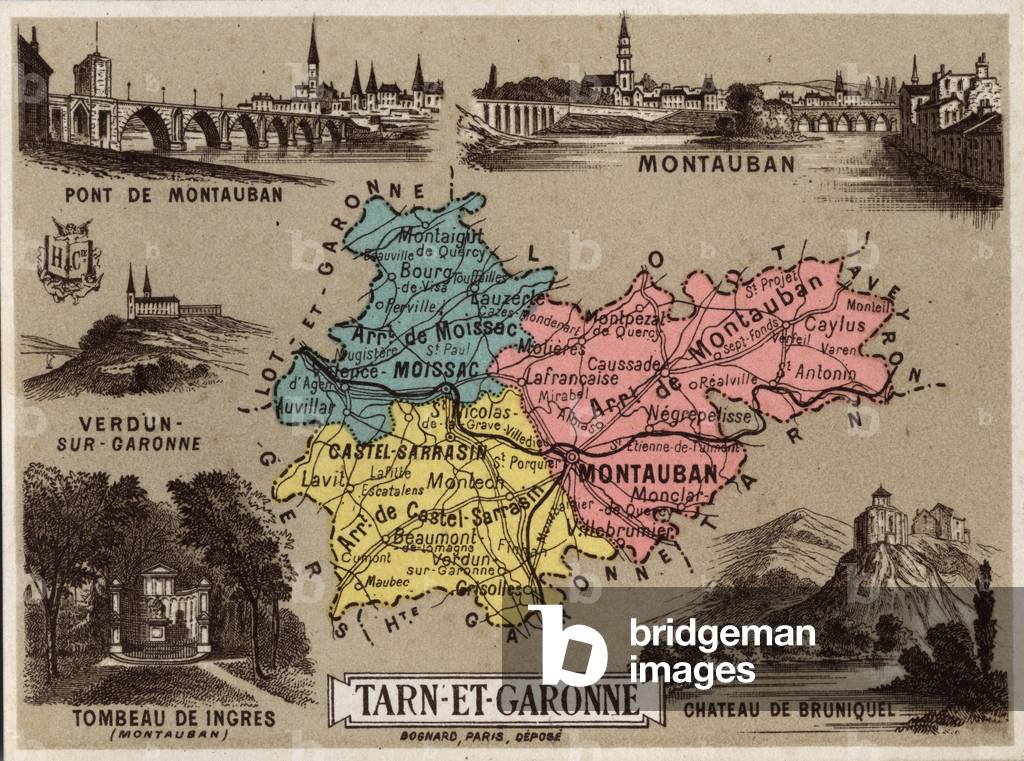 Tarn et Garonne, Midi-Pyrenees, France, 1910 (chromo)