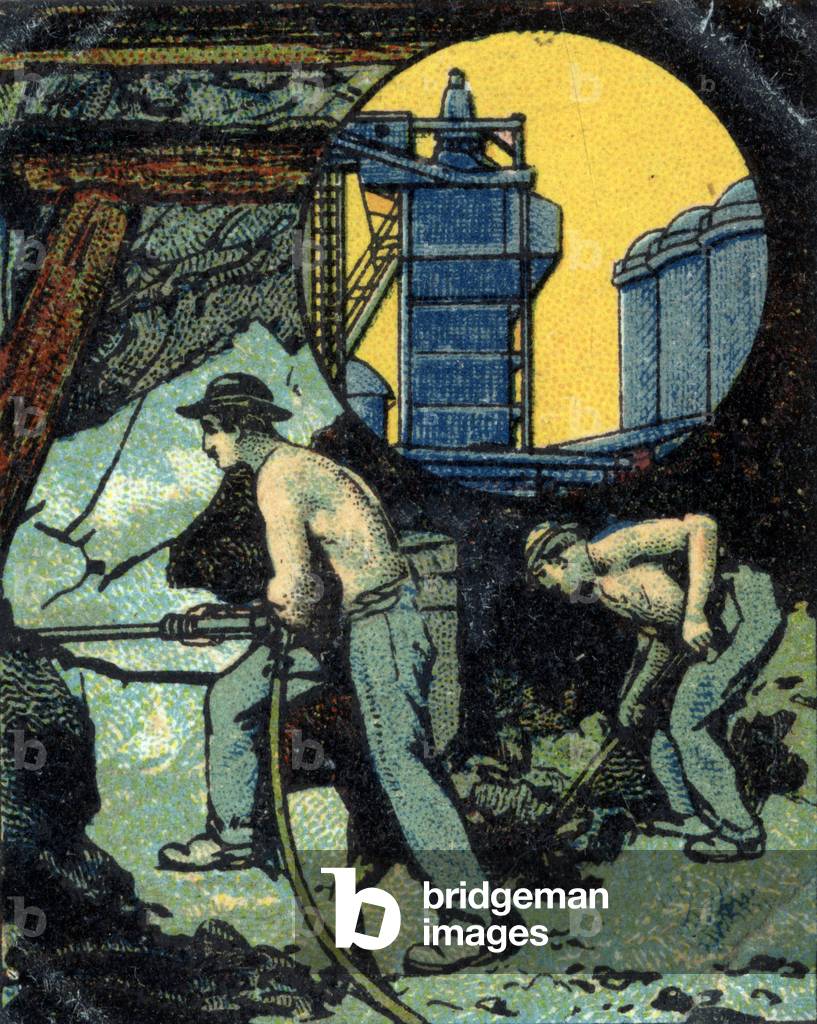 Industries of Poland: Blast furnaces and coal mines. 1936 (chromo)