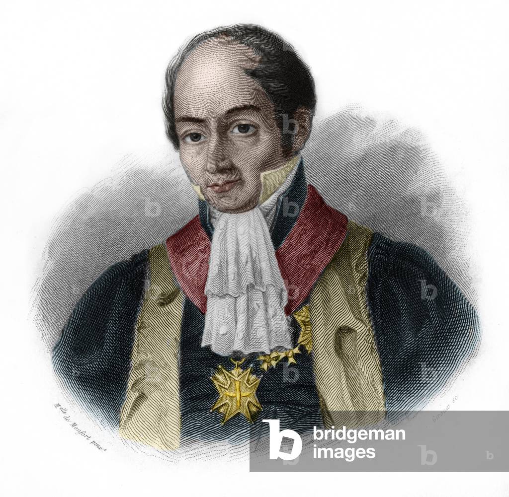 Portrait of Pierre-Francois-Hercule, Count of Serre, French politician, 1842 (engraving)