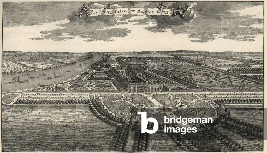 Map of the Royal domain of Hampton court, showing the avenues in the park as laid out by William III. 