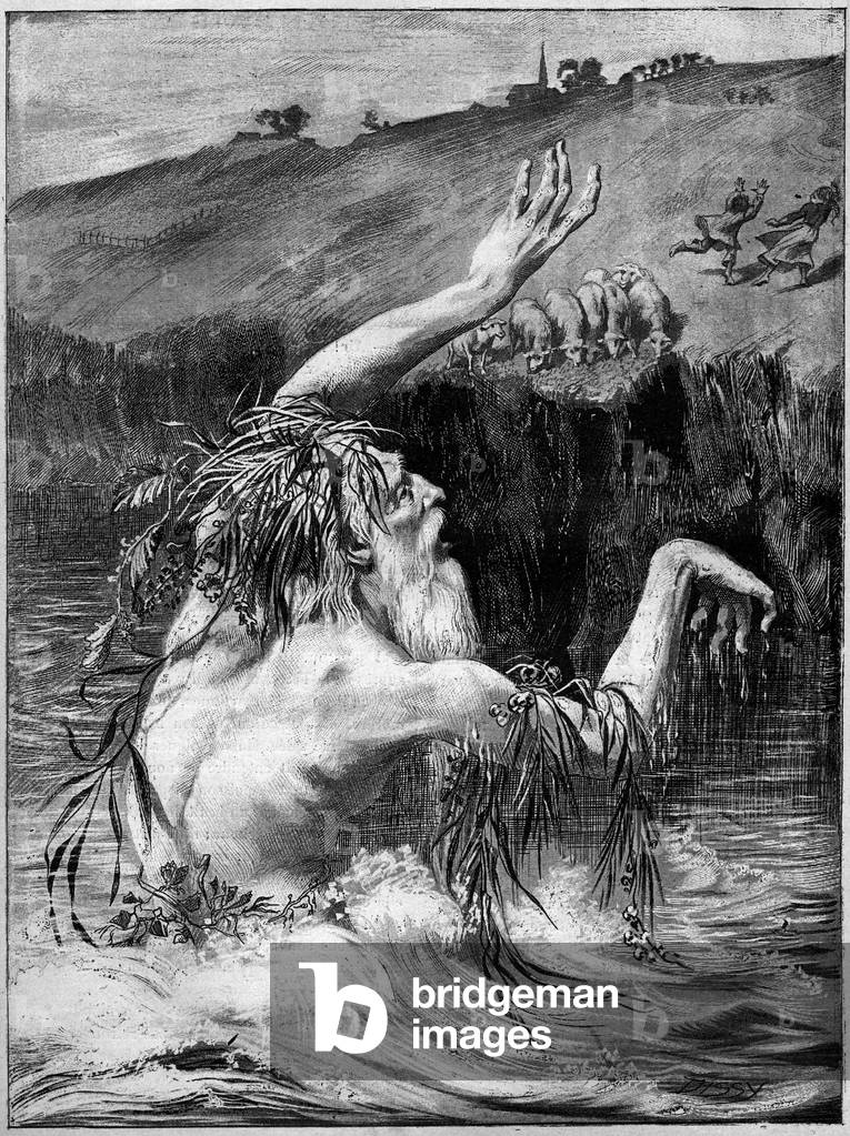 French legende: l'homme de mer. Engraving in “La Terre Illustree”” n°62 of January 7, 1892.