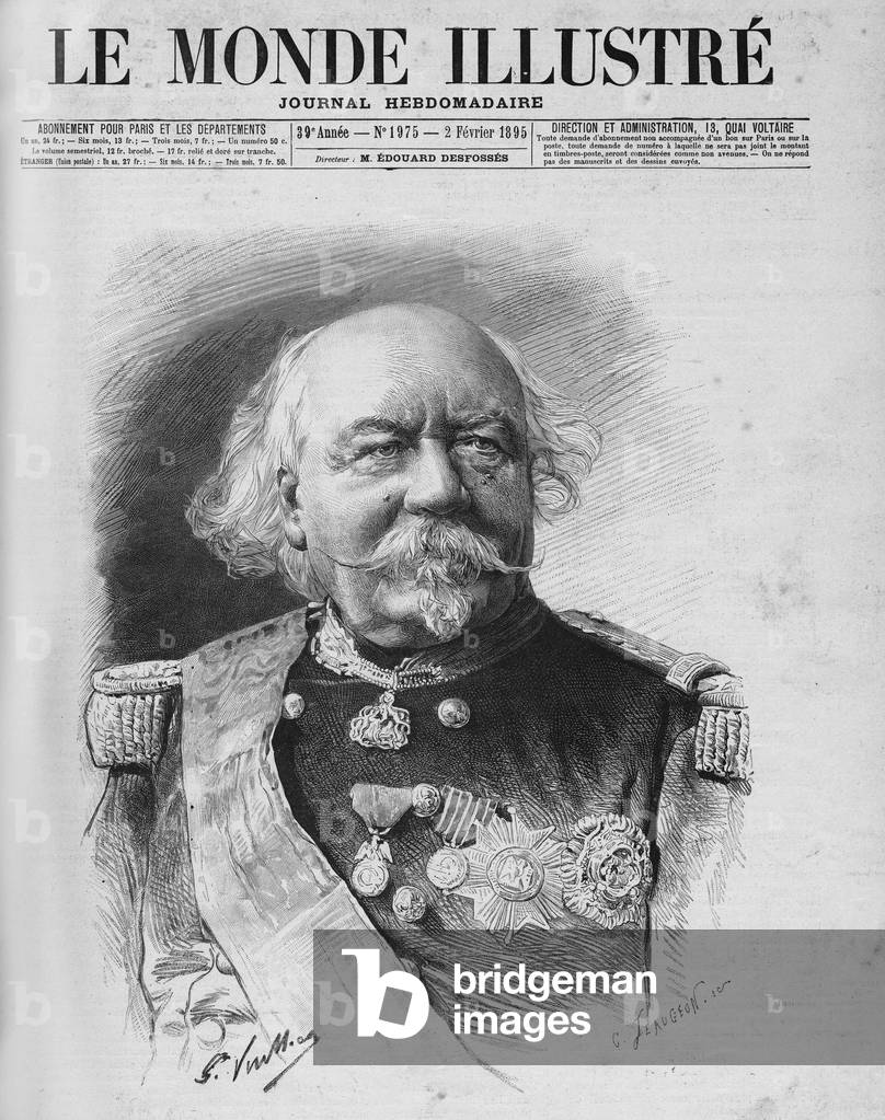 Marshal Canrobert (1809 - 1895). Announced his death on January 24, 1895. “” The Illustrated World””, 02/02/1895. Drawing.