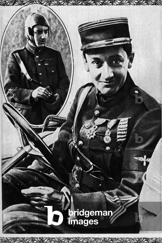 Portraits of Georges Marie Guynemer , french aviator, 1917 (print)