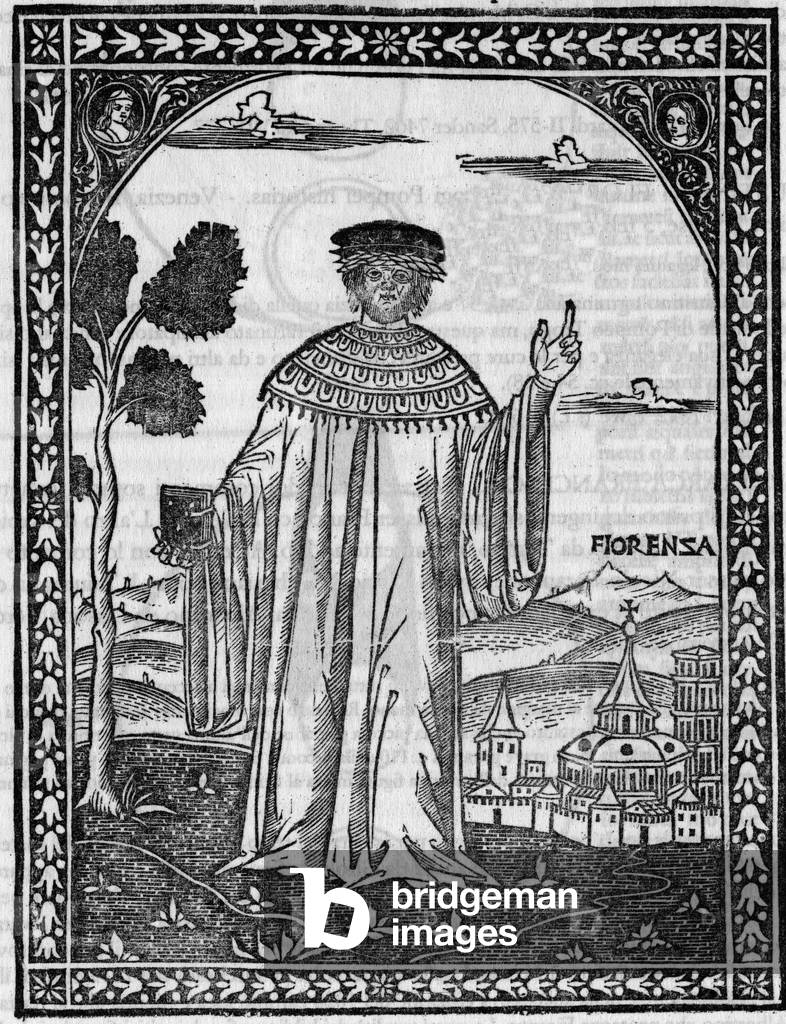 Portrait of the Italian poet Francesco Petrarca. In 