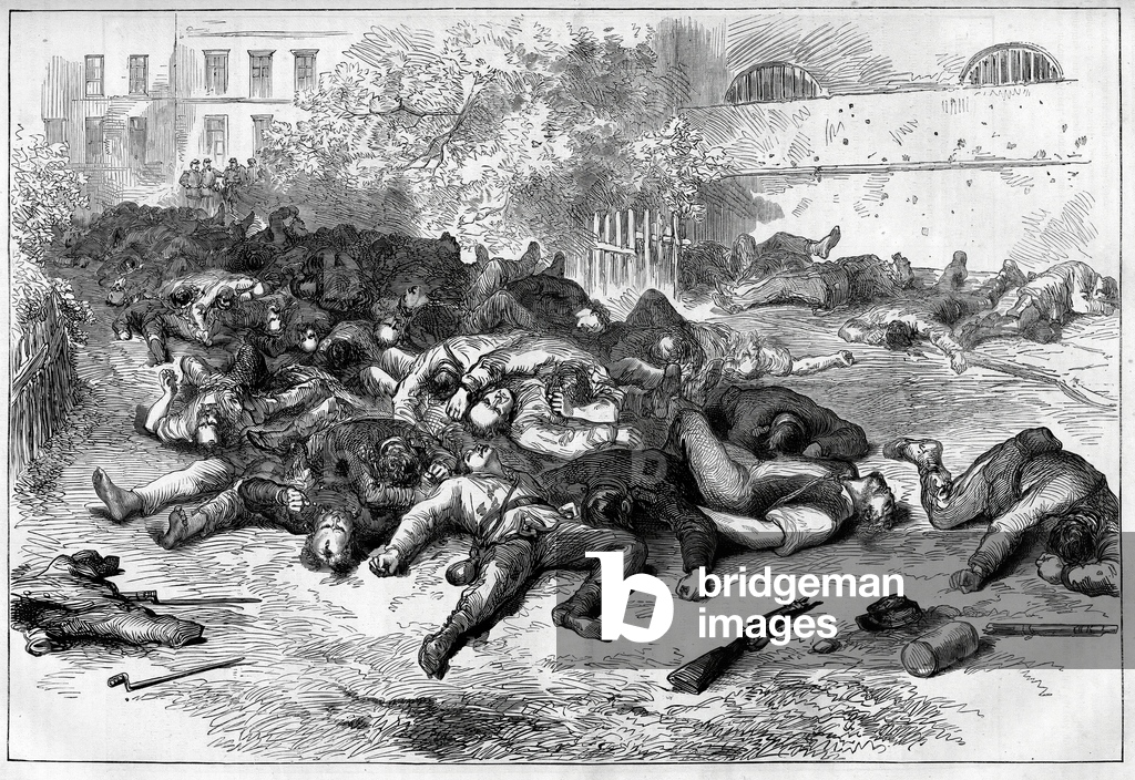 The Paris Commune in 1871. Inside the Prison de la Roquette after the battle.
