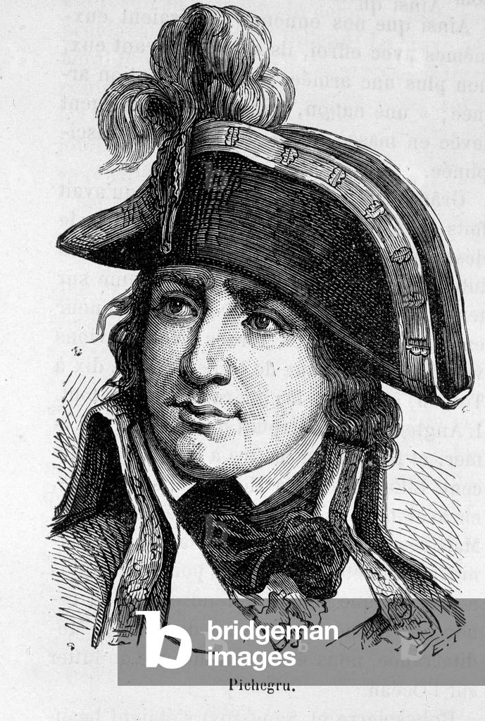 Portrait of Charles Pichegru, General francais (1761-1804) - in “” L'Histoire de France”” by Henri Martin, 19th century.