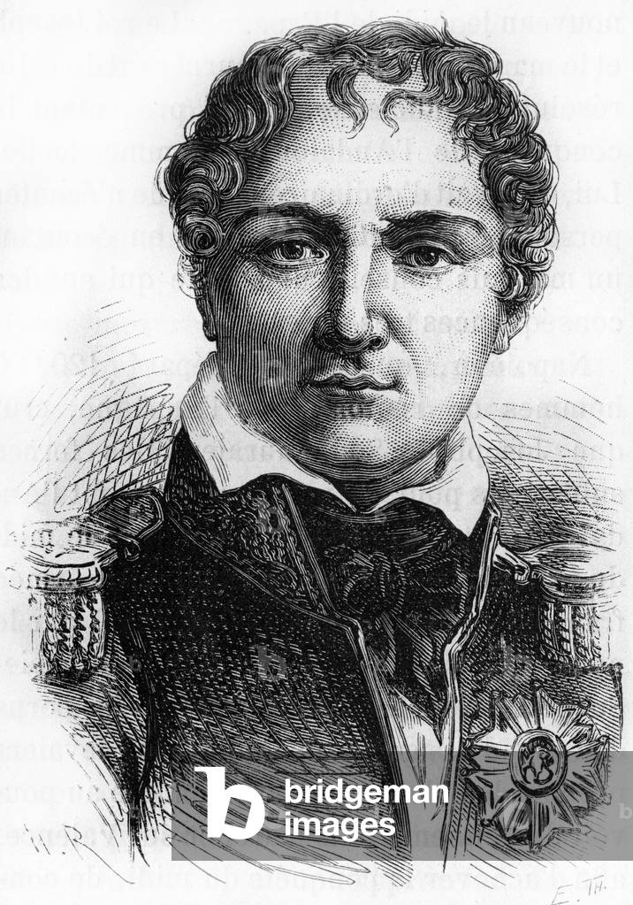 Portrait of Laurent Gouvion Saint Cyr (1764 - 1830). Engraving of the end of the 19th century in “Histoire de France”” by H. Martin.