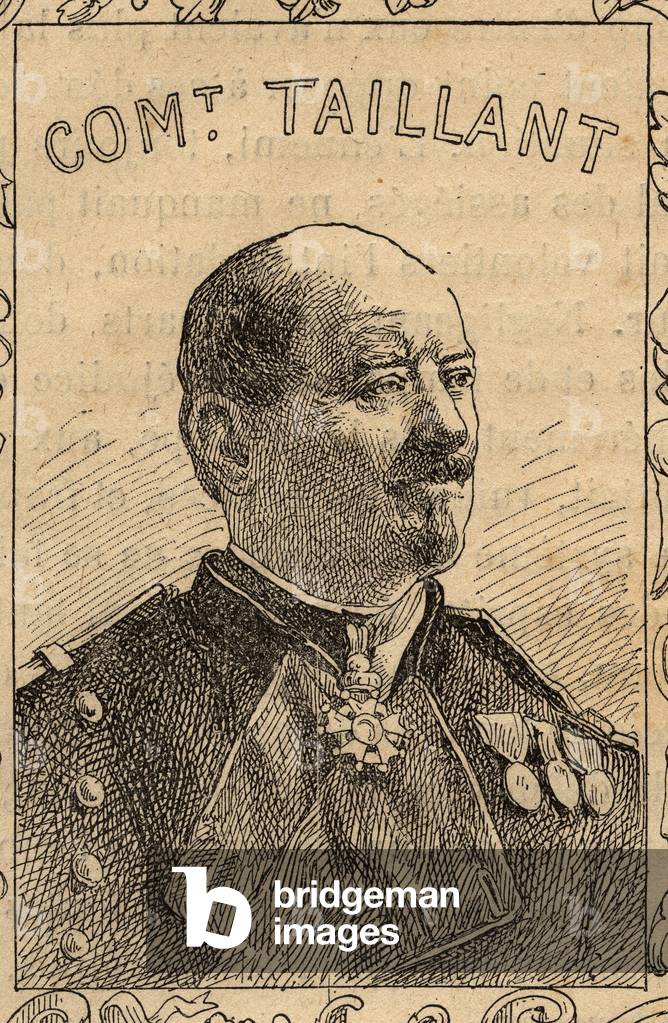 portrait of French commanding officer Pierre Taillant - 1870-71 (engraving)