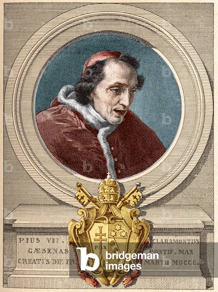 Representation of Pope Pius VII (Pius or Pio) (1800-1823).