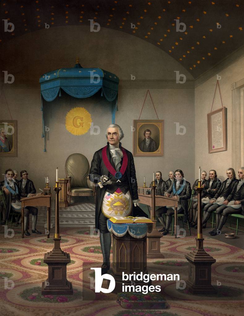 George Washington, American general and statesman, in Maconnic dress (Venerable of Lodge “Alexandria 39”, which was known in 1805 as “Washington-Alexandria”.