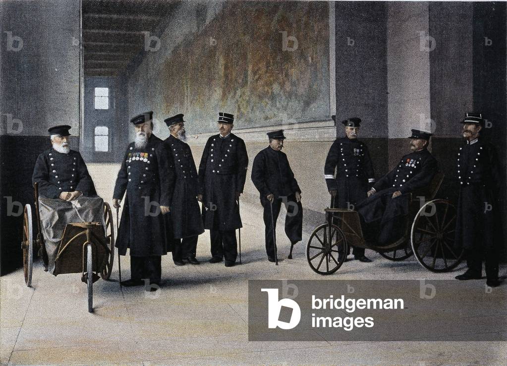 Les Moines Lais: militaires invalides - in “Album militaire”” - les invalides, 1892.