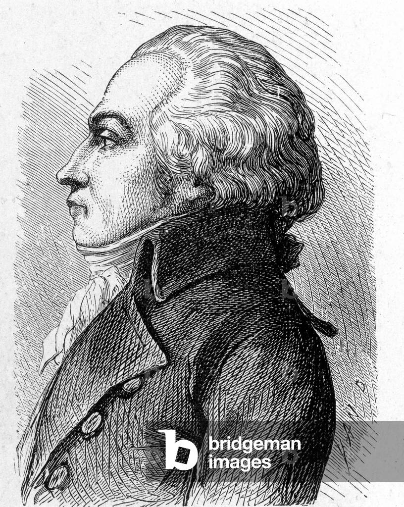 Portrait of Jacques Constantin Perier (1742 - 1818) - in “” Album of Science; illustrious scholars; Great discoveries””” 1896.