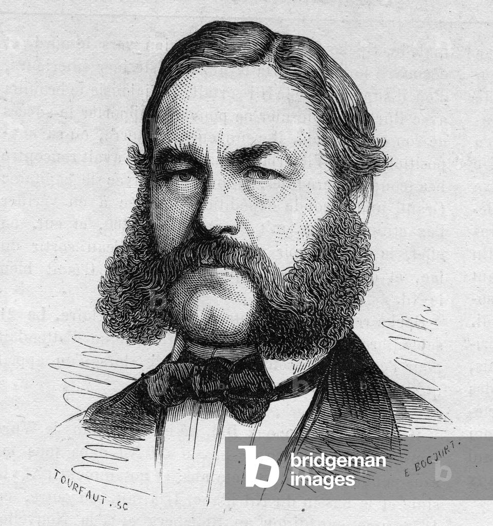 "Ritratto di Henri (Heinrich) Barth viaggiatore ed esploratore tedesco 1821-1865." 1801 di Unknown Artist, b/w