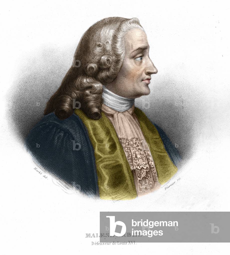 Guillaume Chretien (Guillaume-Chretien) by Lamoignon de Malesherbes (1721-1794). French politician. Engraving from 1852