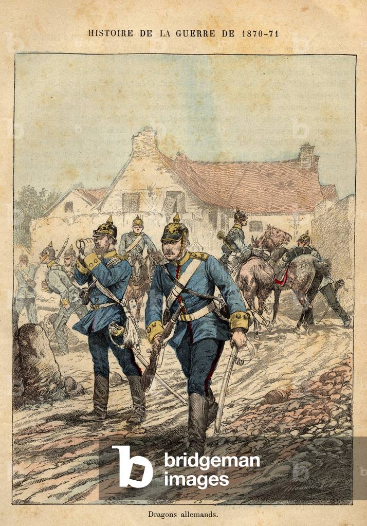 Bild von Gravur "Illustration für "Les combattants de 1870-71" - Französisch-Preußischer Krieg (Stich)" 1870 v