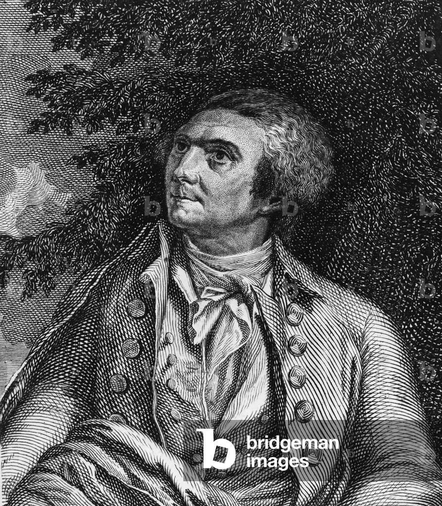 Portrait of Horace Benedict (Horace-Benedict) by Saussure 1740-1799: Savant, traveller and writer and naturalist. Engraving of the 18th century