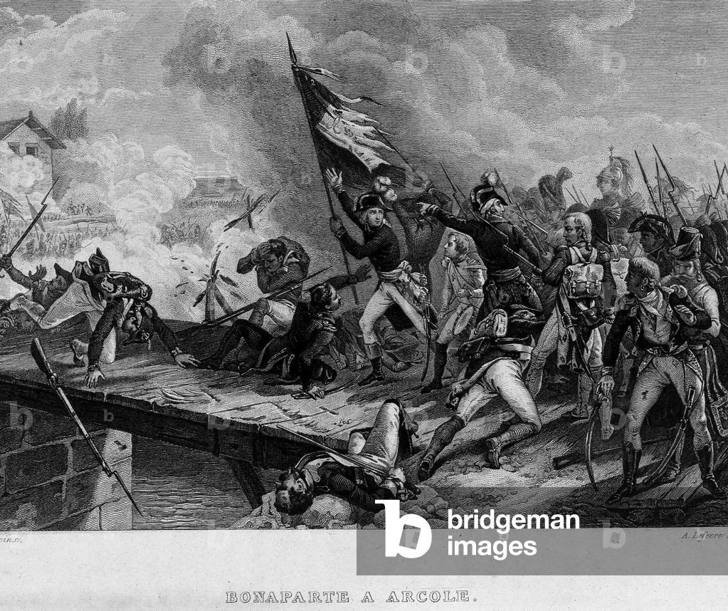 Bonaparte in Arcole - in “” Revolution francaise”” by Thiers. 19th century
