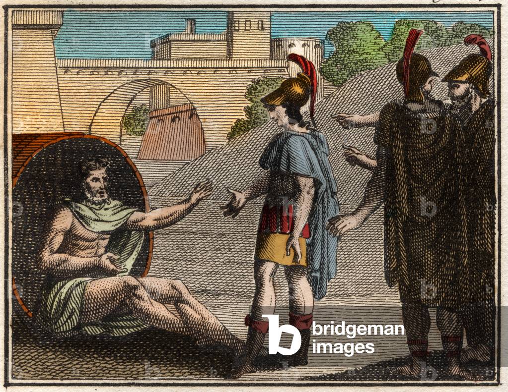 Alexander the Great visiting Diogenes of Sinope (engraving)