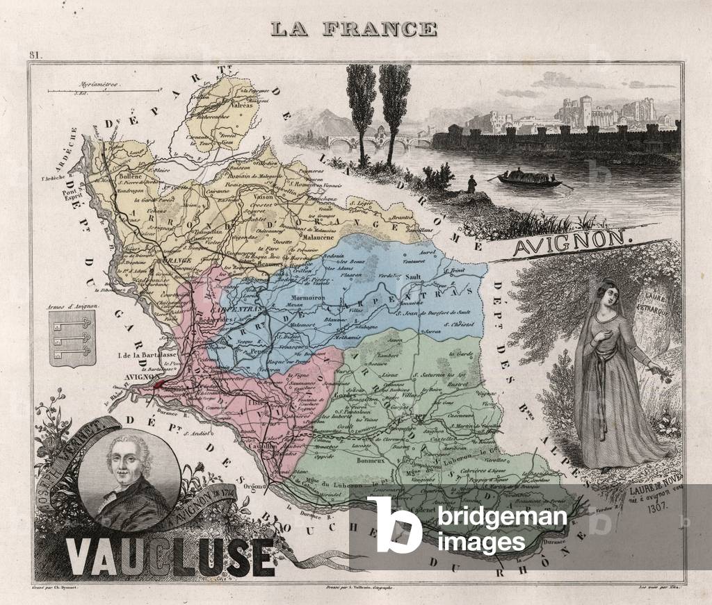 Le Vaucluse, Provence-Alpes-Cote d'Azur - France and its Colonies, 1876 (engraving)