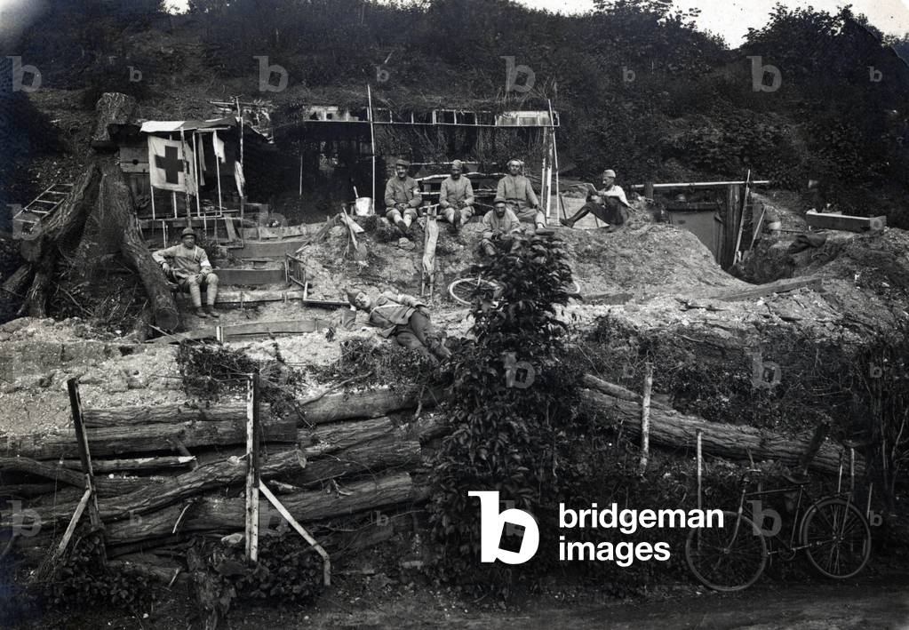 First World War (1914-1918): rescue post in the embankment of the railway between Ham and Saint Quentin at the height of the sugar factory of Grugies (Aisne), 11/06/1917