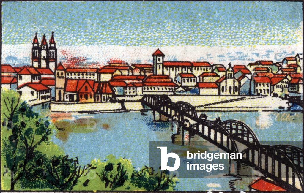 View of the city of Kovno, Lithuania. 1936 (chromo)