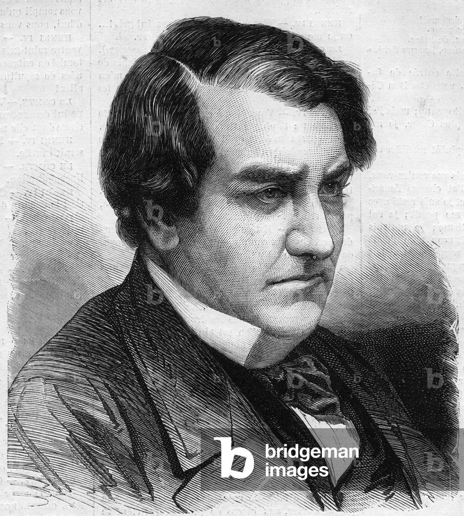 Portrait of Lord Mayo (Richard Southwell Bourke, 1822-1872), Irish politician, Viceroy of the English Indies. Engraving in “” Le Monde Illustré”” n°777 of March 2, 1872.