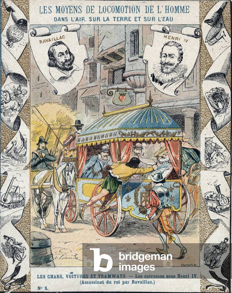 Assassinio di Enrico IV da parte di Francois Ravaillac in rue de la Ferronerie il 14 maggio 1610, fine del XIX