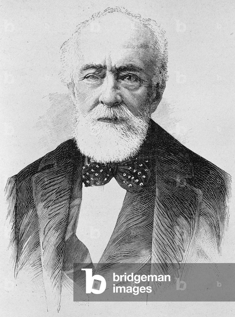 Portrait of Lajos Kossuth (1802 - 1894). Engraving of the end of the 19th century in “Histoire de France”” by H. Martin.