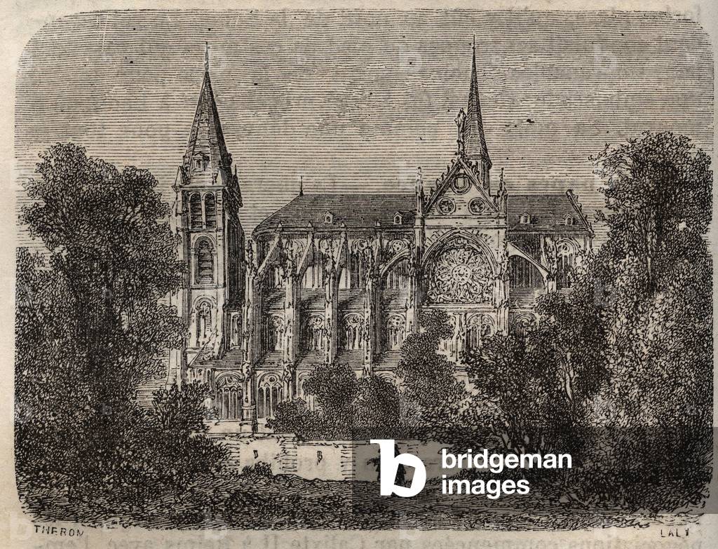 Abbey Saint-Victor (Saint Victor) of Paris, founded in the 12th century, 1882 (engraving)