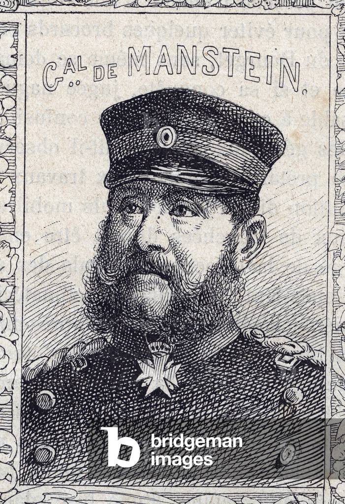 portrait of Prussian general Hugo von Obernitz - 1870-71 (engraving)