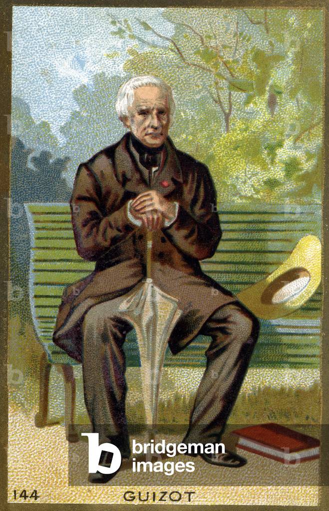 Portrait of François Guizot (1787 - 1874) French politician and historian. Chromolithography of the 19th century.