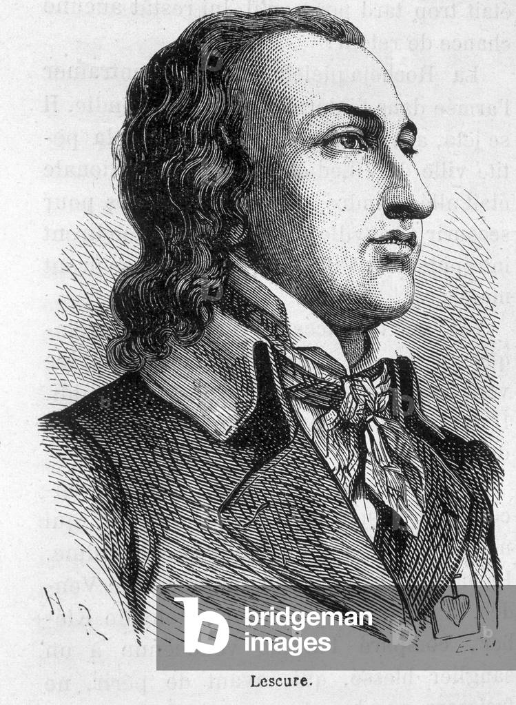 Portrait of Lescure, Vendée chef (1766 - 1793) - in “” L'Histoire de France”” by Henri Martin, 19th century.