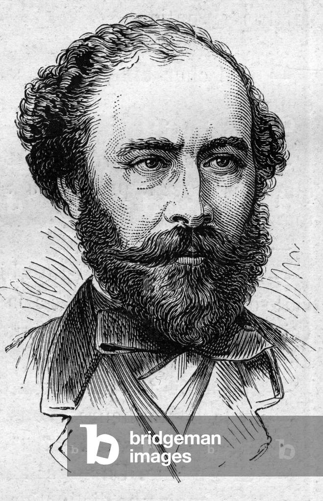 Ritratto di Octave Feuillet (1821-1890), romanziere, drammaturgo e accademico francese. Incisione in «Le Monde