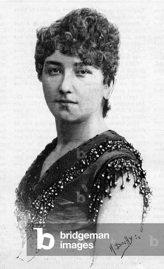 Portrait of Swedish singer Sigrid Arnoldson (1861-1943) in 1887.