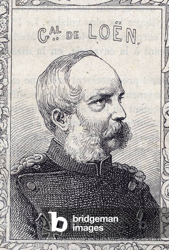 portrait of Prussian general Leopold von Loen - 1870-71 (engraving)