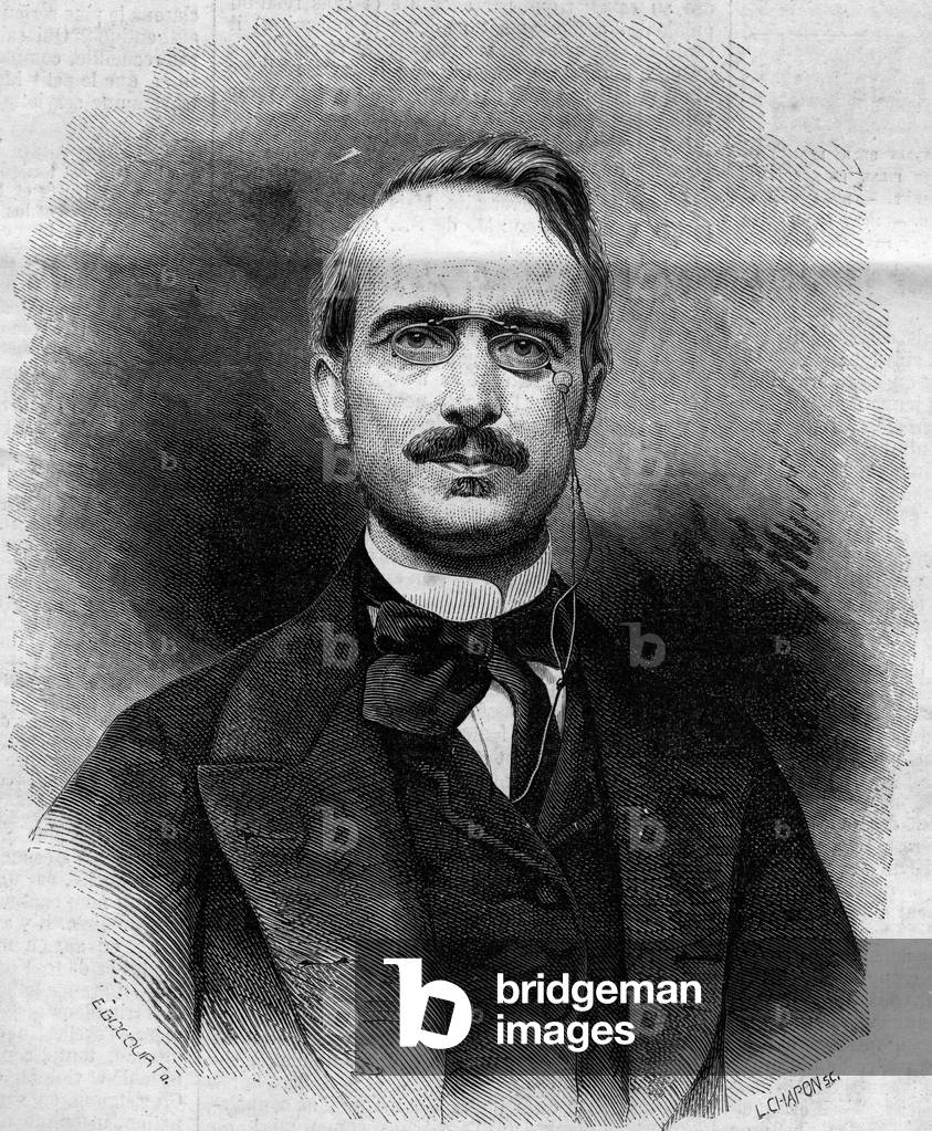 Portrait of Urbano (Urban), Count Rattazzi (1808-1873), Italian politician. Engraving in “” Le Monde Illustré”” n°258 of 22 March 1862.