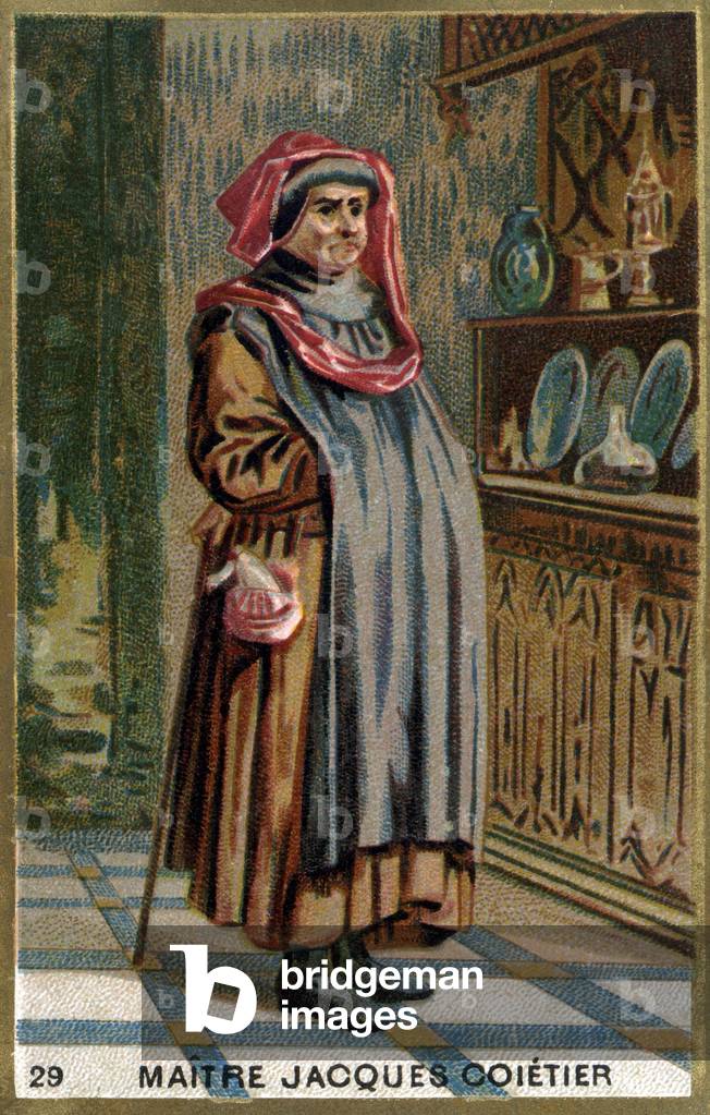 Master Jacques Coitier, first physician, physician of Louis XI. Chromolithography of the 19th century.